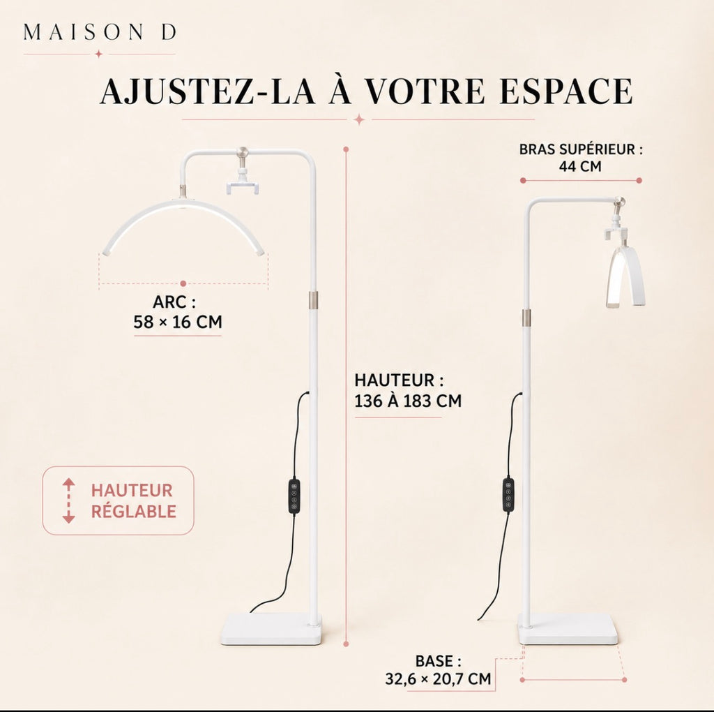 Lampe LED demi-lune éclairage pour salon de beauté extension de cils