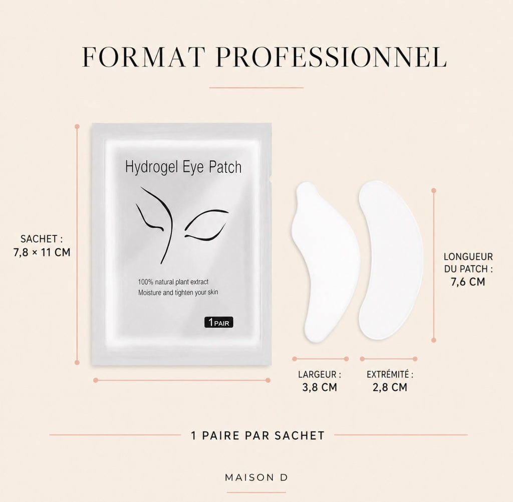 Hydrogel Eye Patch – 50 paires pour extensions de cils