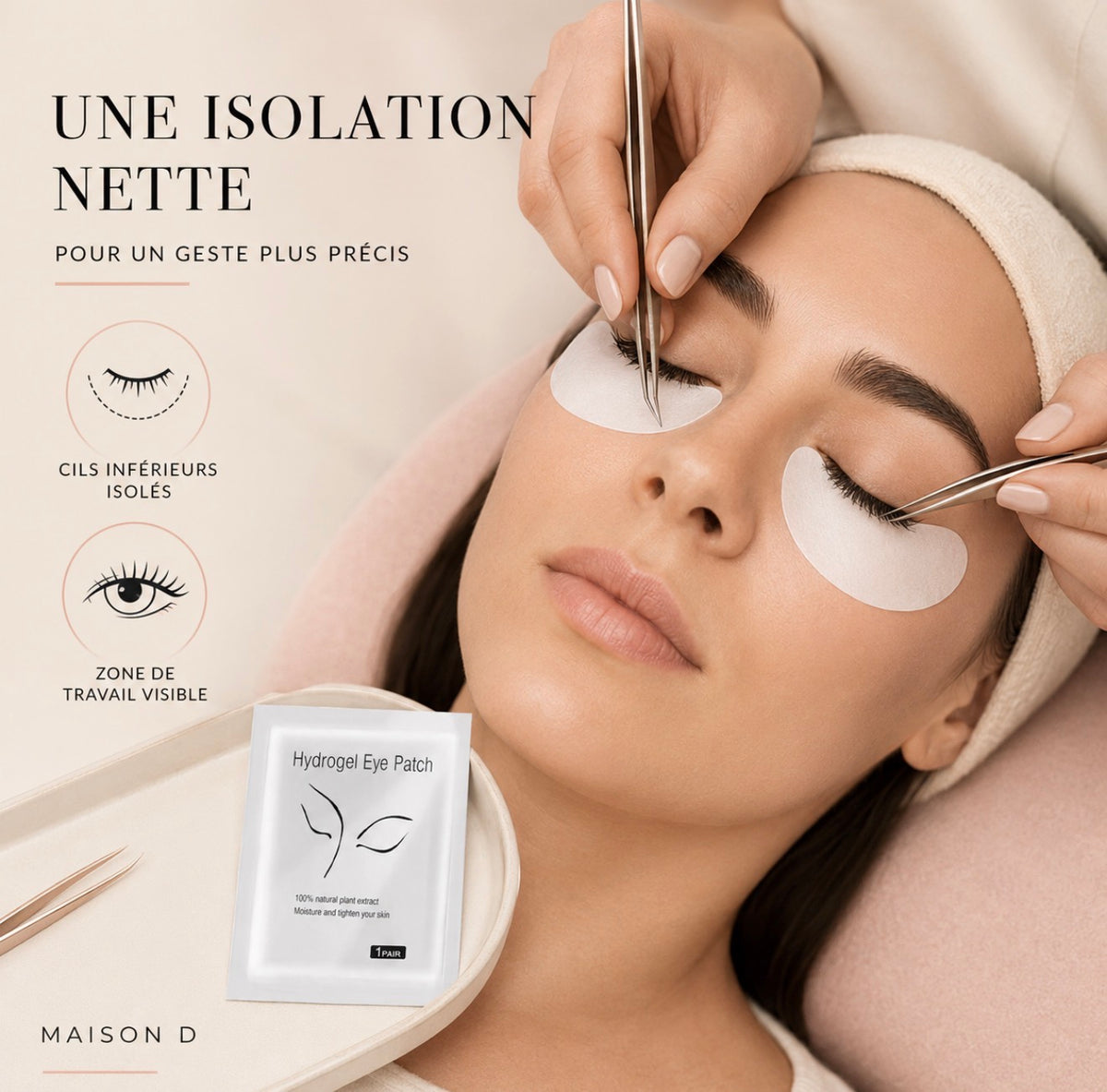 Hydrogel Eye Patch – 50 paires pour extensions de cils