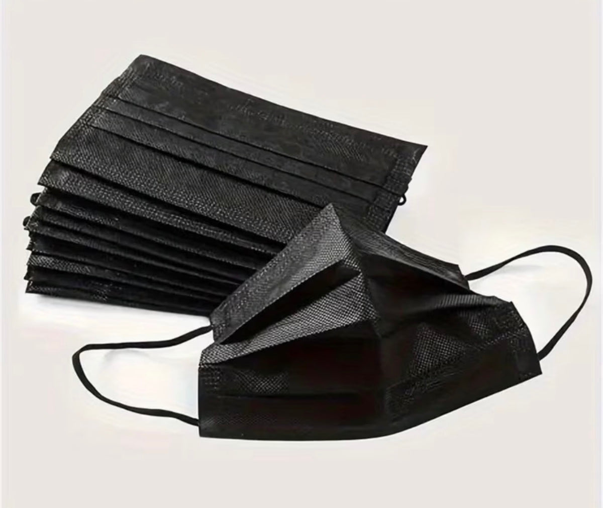 Masques Noirs Jetables – Lot de 100 | Protection & Confort Professionnel