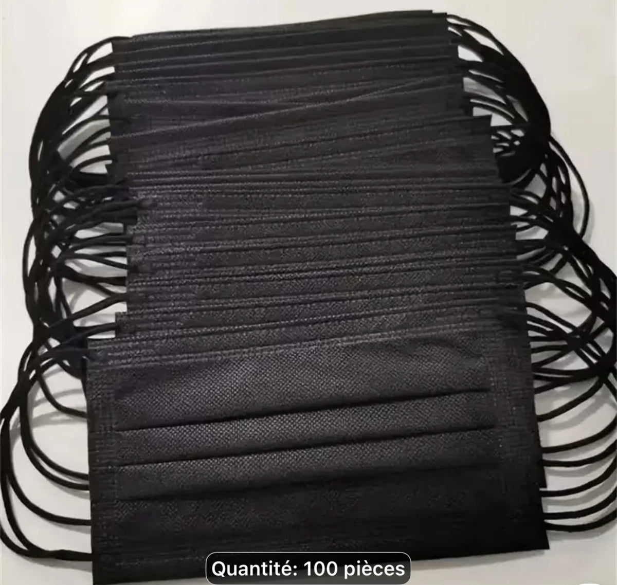 Masques Noirs Jetables – Lot de 100 | Protection & Confort Professionnel