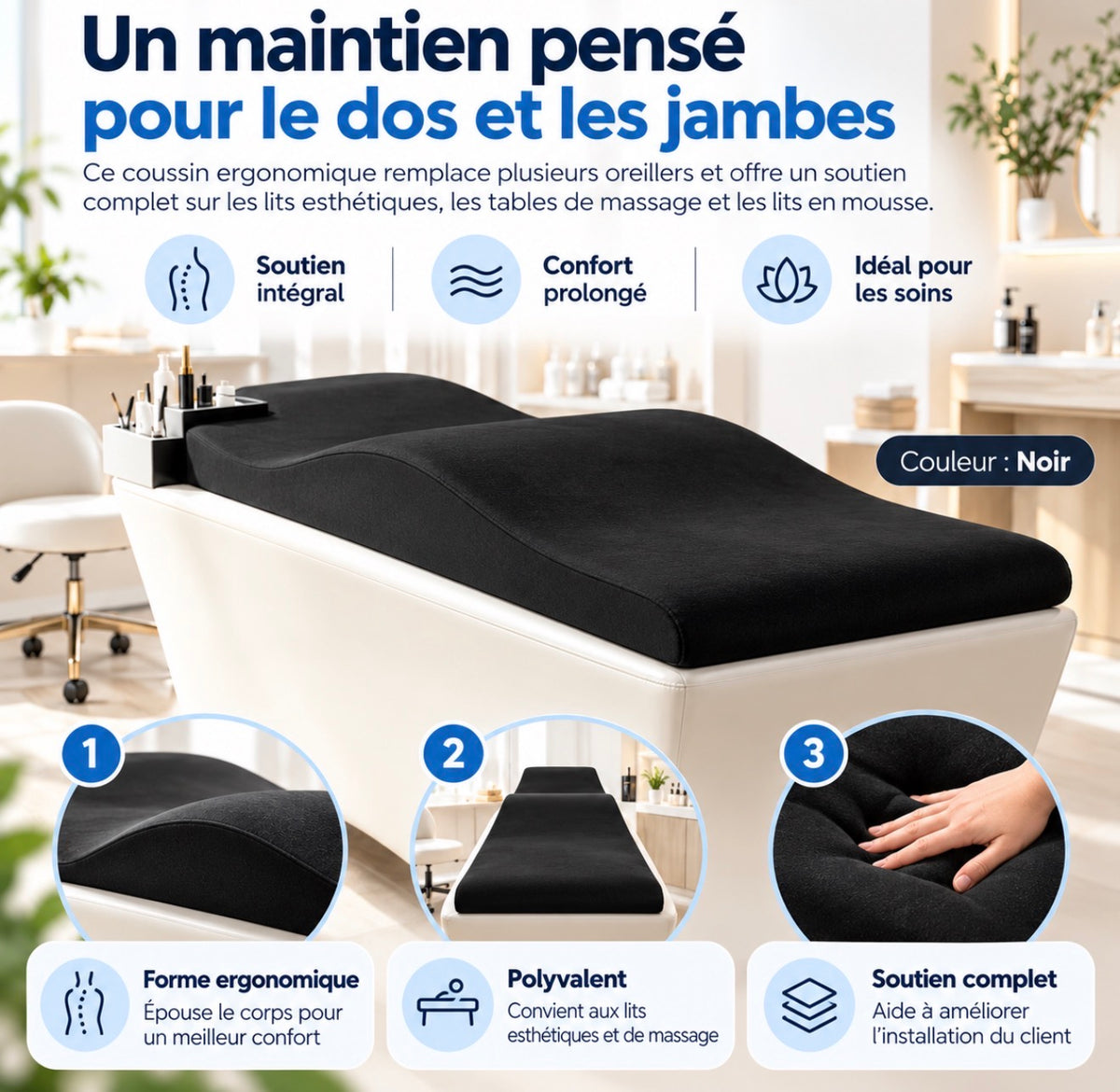 Matelas Ergonomique Noir pour Lit Esthétique – Confort & Soutien Professionnel
